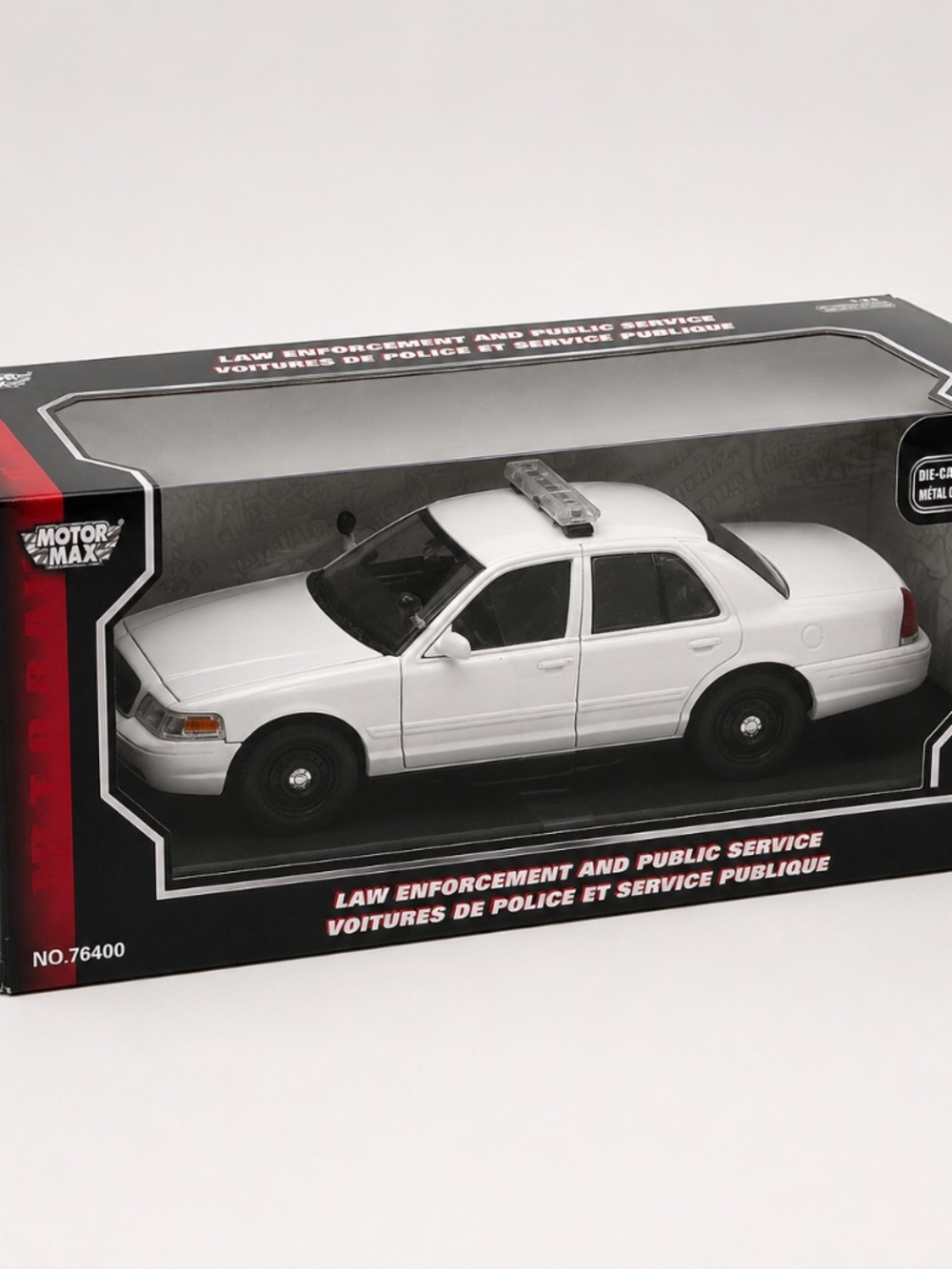 Motor Max 1:24 2007 Ford Crown Victoria Police Car White NOS 76400